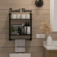 thumbnail image 2 of Bathroom Shelves Wall Mounted, Rustic Farmhouse Pipe Shelves, Wall Shelves 2-Tier, Industrial Pipe Shelving, Floating Shelf Decor for Bathroom, Bedroom, Living Room Thanksgiving 17.3in Black, 2 of 13