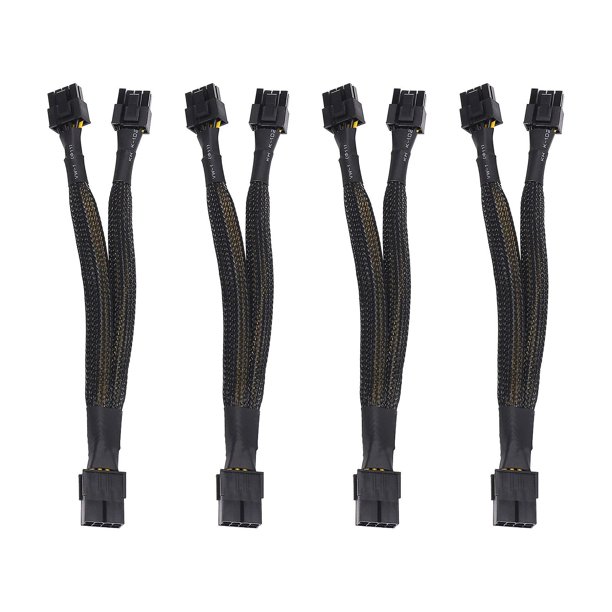 4 Uds. Tarjeta gráfica de vídeo Pci-e Pci de 8 pines Gpu Vga 8 pines hembra a Dual Gpu 8(6 + 2) Pin macho con manga