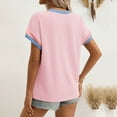 thumbnail image 5 of New Summer Arrivals Olyvenn Womens Color Block Oversized Tops Trendy Casual Summer Textured Ribbed Knit T Shirts Loose Fit Short Sleeve Tshirts Pink S, 5 of 7