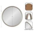 thumbnail image 6 of Kate and Laurel Prema Soft Round Circle Modern Wall Mirror, Whitewash Gray, 24, Framed Round Circular Mango Wood Mirror for Minimal Home Decor, 6 of 8