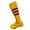 Golden Yellow / Blue / Red, variant on COUVER Unisex Cotton Bottom Cushion Striped Knee High Softball Sports Socks, Red/White/Navy, Medium, 1Pair