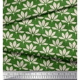 thumbnail image 3 of Soimoi Green Cotton Duck Fabric Artistic Floral Print Fabric by the Yard 42 Inch Wide, 3 of 3