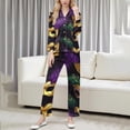 thumbnail image 2 of Levmjia Womens Pajama Set Lapel Short Sleeve Carnival Printed Cardigan Sleepwear 2 Piece Set With Pants Comfortable and Breathable Nightwear Home Relaxation, 2 of 9