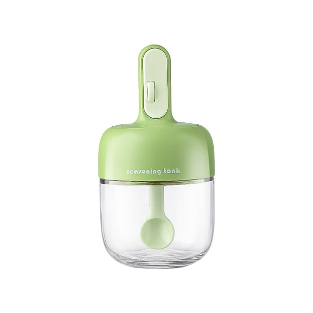 TIMIFIS Seasoning storage Condiment Box Kitchen Shaker Condiment Jar With Spoon Sealed Quantitative Condiment Jar Glass Kitchen Condiment Bottle kitchen gadgets Kitchen Gadgets