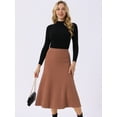 thumbnail image 5 of DARING DIVA Women's A-Line Skirts Stretchy Sweater Midi Skirt XL Caramel, 5 of 8