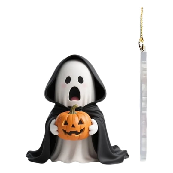 Acrylic Ghost Pumpkin Halloween Wall decors Sign, Cute Halloweens Decor Window Spooky Ornament Accent, Halloweens Hanging Decor for Room Seasonal Display