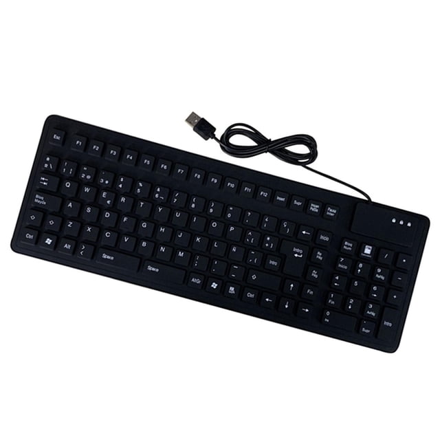 Teclado enrollable de silicona jinwen 105 teclas flexible a prueba de agua