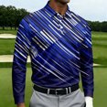 thumbnail image 2 of IAJDKMEK Men's Long Sleeve Printed Sport Shirt – All-Over Pattern, Collared Shirt Men, Casual Athletic Top, Comfortable Active Wear for Men,Blue S, 2 of 4