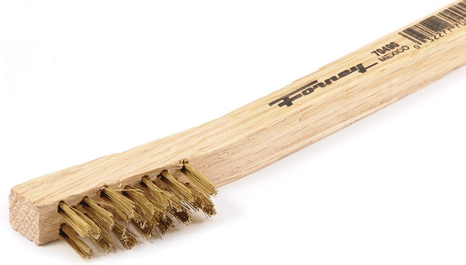 Forney 70490 Brass Wood Handle Scratch Brush 0.006 Wire x 7-3/4 L in. 