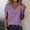 *Purple, variant on ClodeEU Women's V Neck Ruffle Trim Short Sleeve Blouse,Casual Loose Fit Solid Color Top Purple,Women's Plus L