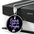 thumbnail image 2 of Collier de Sensibilisation au Cancer Collier Cercle Plus Résistant en Acier Inoxydable Ou en or 18 Carats 18-22", 2 of 7