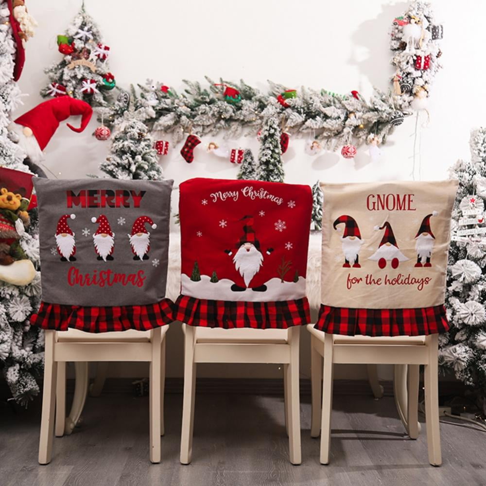 Stretch Dining Chair Covers Slipcovers Seat Protector Santa Xmas Tree Home Decor 