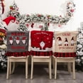 thumbnail image 5 of 1 Pack Christmas Chair Back Cover for Dining Room Non Woven Linen Christmas Chair Decorations Slipcovers Protector with Skirt for Xmas Dinner Table Decor Kitchen Holiday Party Decor, 5 of 6
