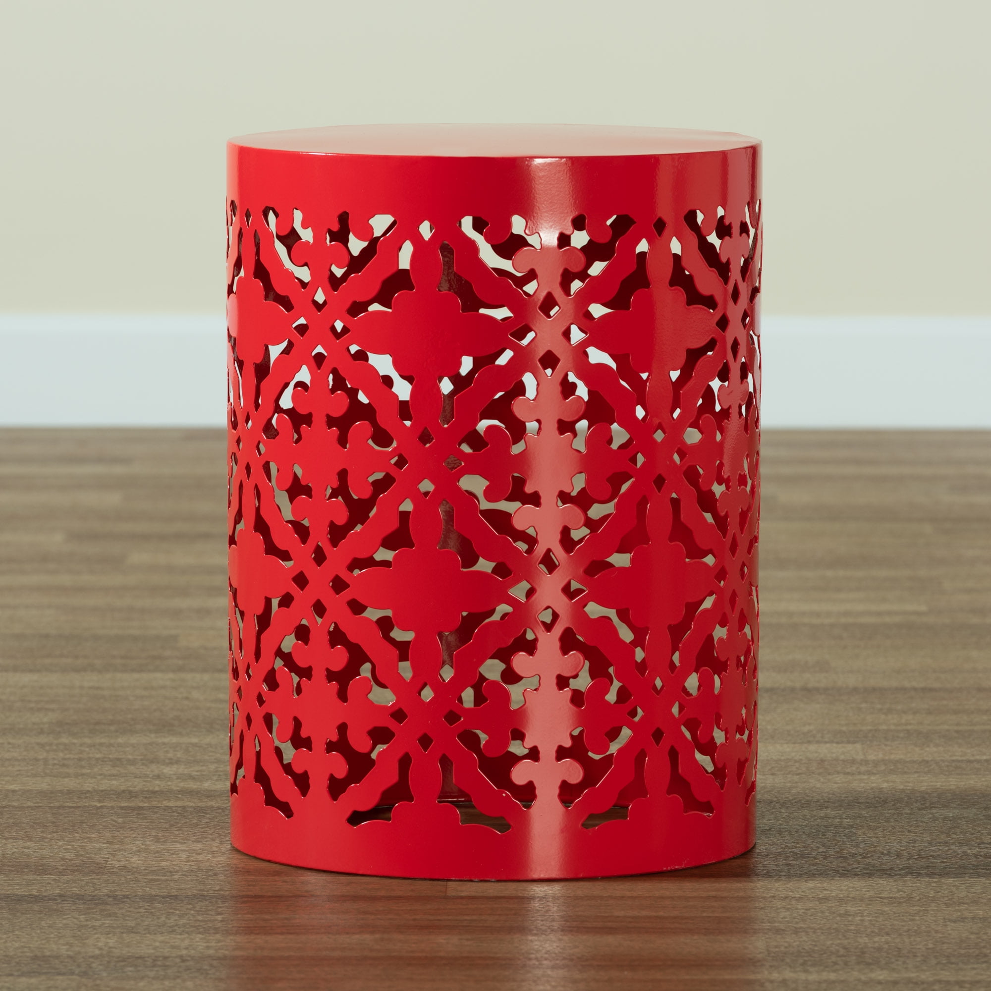 Baxton Studio Jamila Modern and Contemporary Red Finished metal Outdoor Side Table