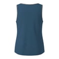 thumbnail image 5 of Women's V Neck Shirts Contrast Trim Sleeveless Tank Top Breathable Casual Undershirt for Summer Blue 2XL, 5 of 7