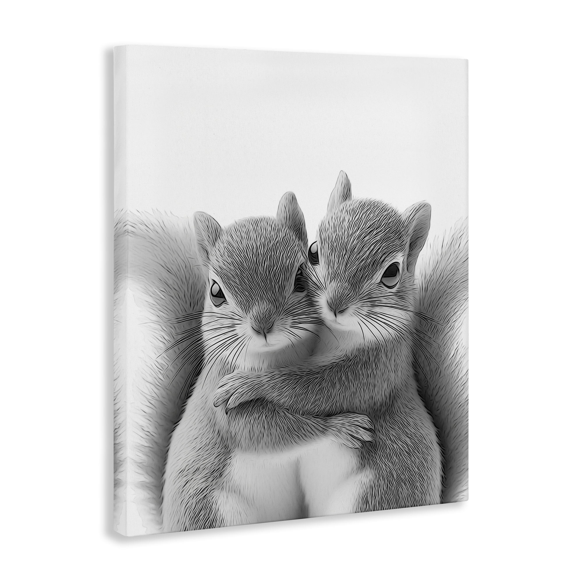 Stupell Industries Hugging Squirrel Pair Animals & Insects Painting Gallery Wrapped Canvas Art Print Wall Art, 24 x 30