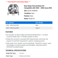 thumbnail image 2 of Rear Brake Pad and Rotor Kit - Compatible with 2002 - 2006 Acura RSX 2003 2004 2005, 2 of 2