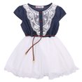 thumbnail image 1 of SUNSIOM Vêtements pour Enfants, Épissage Col Rond Manches Courtes Tulle Robe, 1 of 9