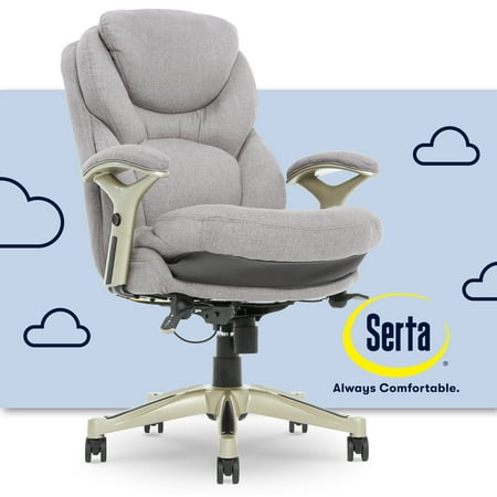 UPC: 0887909052756 | Serta Back in Motion Technology Fabric Executive Office Chair  Light Gray