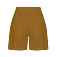 thumbnail image 5 of IROINNID Shorts for Women Solid Loose Pockets Drawstring Short Pants,Coffee, 5 of 5