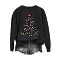thumbnail image 6 of HOMBOM Womens Christmas Sweatshirt Crewneck Long Sleeve No Hood Christmas Tree Print Pullover Lightweight Loose Casual Fall Winter Tops, 6 of 6