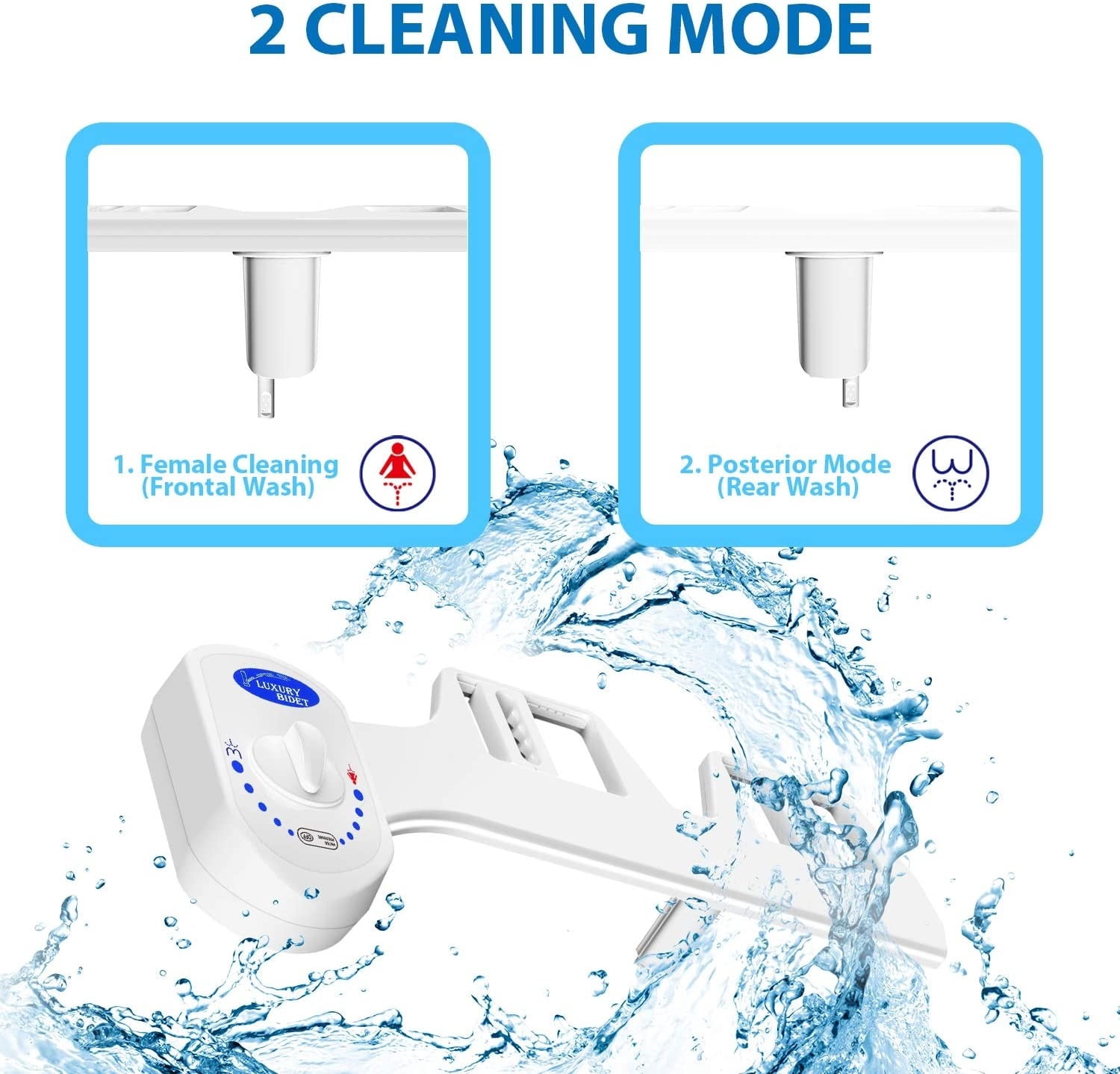 JilgTeok New Bidet Fresh Water Spray Mechanical Bidet Toilet Seat Attachment Non-Electric to Refresh Your Space