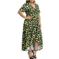 thumbnail image 6 of Womens Clearance asdoklhq Womens Plus Size Clearance Dresses, Women Plus Size Maxi Dresses Printing V-Neck Summer Casual Flowy Long Dress, 6 of 9