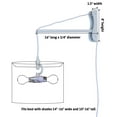 thumbnail image 3 of MAST Plug-In Wall Mount Pendant, 2 Light White Cord/Arm with Diffuser, White Linen Shade 18x18x10, 3 of 7
