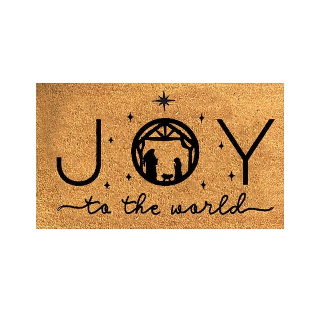 Fun Christmas Door Mat - Non-Slip Polyester - Outdoor/Indoor Entrance Rug - Washable - Festive Design - Front Porch Decor