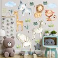 thumbnail image 2 of 1 pieza de calcomanía de pared de animales de la selva Safari elefante jirafa León pegatina de pared hojas tropicales arte de pared Floral pegatina para habitación de niños decoración de pared del do JAMW Sencillez, 2 of 5
