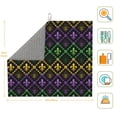 thumbnail image 3 of Vsdgher Mardi Gra Geometric Print Dish Drying Mat, Kitchen Counter Mat, Dish Drying Pad for Dishes, Utensils, Pots and Pans,16" x 18", 3 of 8