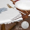 thumbnail image 3 of Nautical Lighthouses Round Tablecloth, Fitted Table Cover with Elastic for 36"-44" Round Tables, Ocean Ship Anchors Seashells Birds Table Cloth Outdoor Indoor Dinning Party Waterproof Tablecloths, 3 of 7