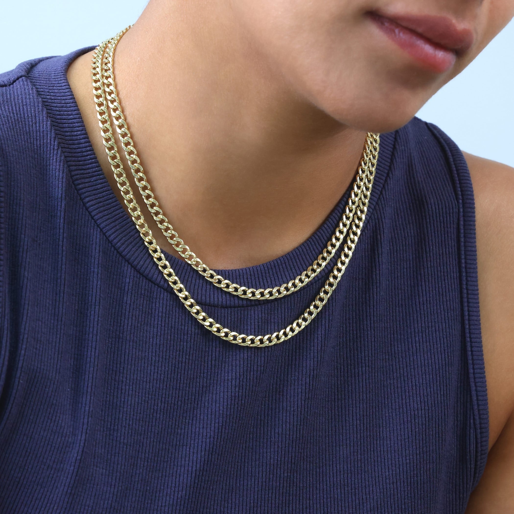 Nuragold 10K Real Yellow Gold Miami Cuban Link Chain Necklace 16"-30" (3mm-13mm) Italian Jewelry for Men & Women