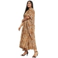 thumbnail image 4 of Gypsie Blu Light Brown Tribal Plus Size Polyester Long Kaftan Dresses for Women, 4 of 7
