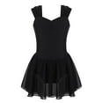 thumbnail image 3 of MSemis Kids Girls Sleeveless Ruched V-Neck Ballet Dance Gymnastic Leotards Dress, 3 of 4