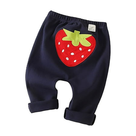 

MIASHUI Boys Sweatpants Baby Strawberry Embroidery Long Pants Children s Clothes Blue 6-12 Months