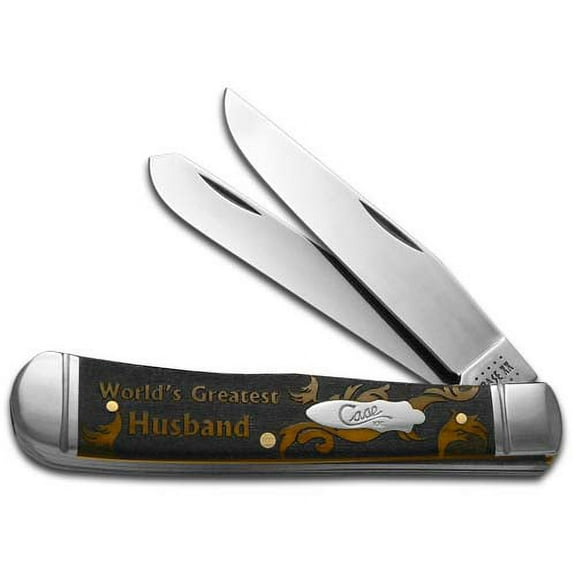 Case XX Knives World's Greatest Husband Antique Bone Trapper 1/500 Stainless Pocket Knife
