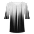 thumbnail image 5 of Sakmal Tops for Women Trendy Elbow-Length Black Graphic Crew Neck T-Shirts Womens Shirts, 5 of 5