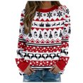 thumbnail image 1 of WEAIXIMIUNG Chandail en Molleton à Manches Longues Imprimé de Noël pour Femmes, Blouse Décontractée, 1 of 6