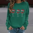 thumbnail image 6 of QIUOMBBP Christmas Sweatshirts for Women Cute Xmas Graphic Print Long Sleeve Shirts Loose Fit Casual Crewneck Holiday Tops, Army Green, XL, 6 of 7