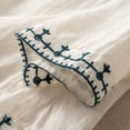 thumbnail image 4 of Wang6 Oversized 3/4 Sleeve Tops for Women Trendy Fall Loose Fit V Neck T Shirts Causal Embroidered Side Slit Graphic Tees White 0713-3/4 sleeve tshirts XXXL, 4 of 5