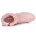 thumbnail image 4 of Unique Bargains Women's Faux Fur Block Heel Round Toe Ankle Boots, 4 of 6