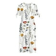thumbnail image 3 of Amidoa Short Sleeve Spring Dresses Woman V-Neck Off the Shoulder Smocked Cutout Ruffled Sundress Woman Sun Dresses, 3 of 5