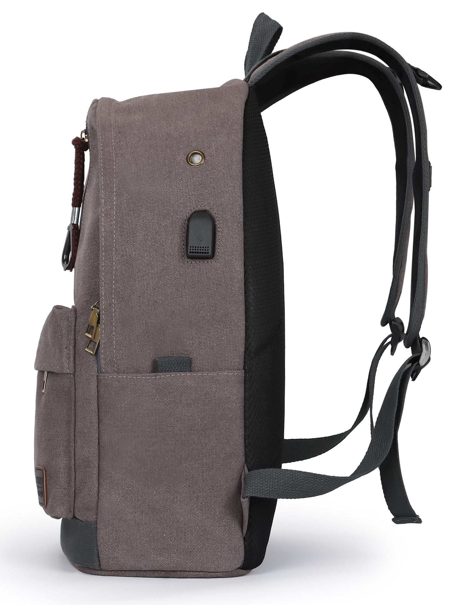 Waterproof Canvas Backpack with USB Port for Hiking Travel Work Casual Travel Backpack for Men Convertible Carry-On Rucksack  main image 4