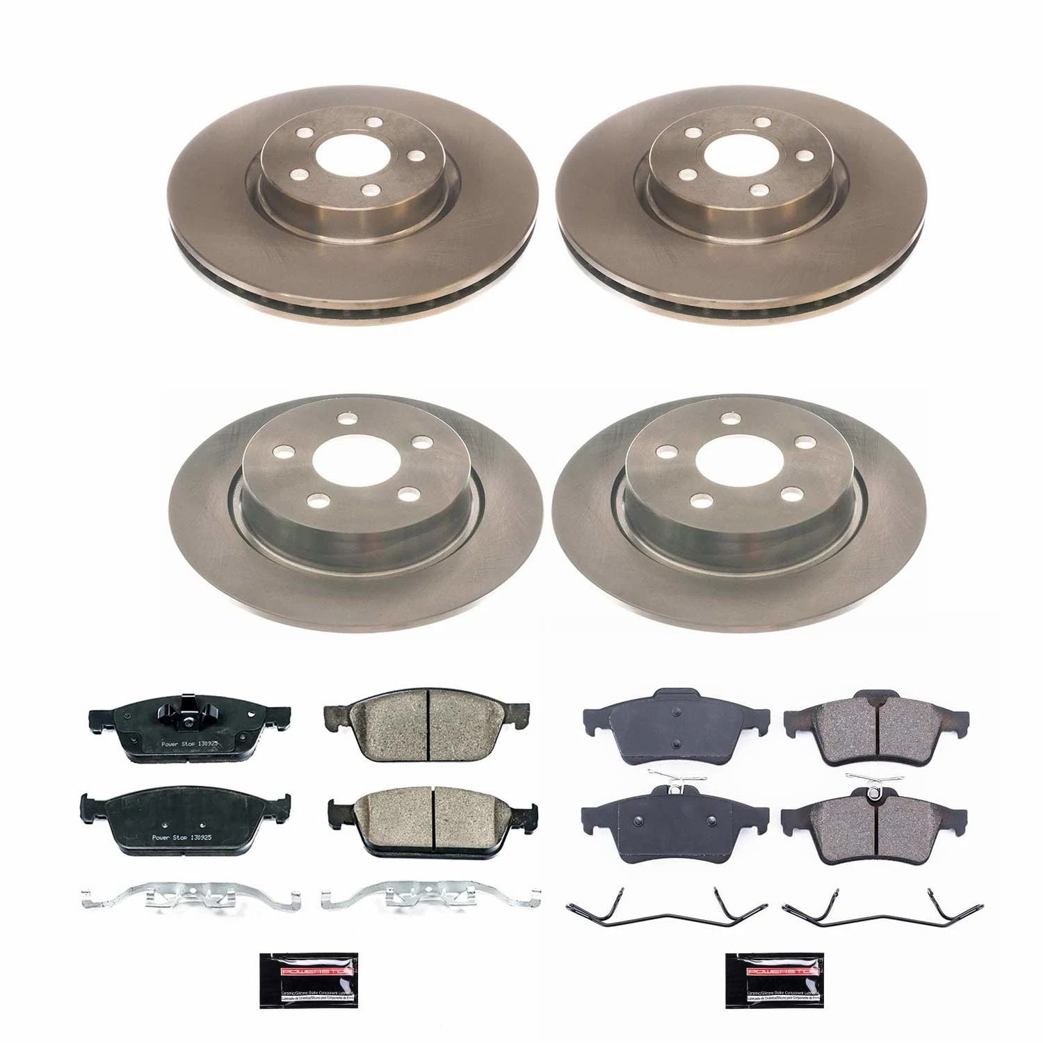 PowerStop Front and Rear Stock Replacement Brake Pad and Rotor Kit Fits: FORD Select Models KOE8174