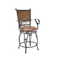 thumbnail image 1 of Tabouret de comptoir à dos ouvragé en cuivre, 1 of 4