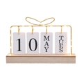 thumbnail image 1 of Metal Frame Led Lights Decor Heart Shape Top Table Calendar Wooden Base Flip Perpetual Calendar, 1 of 3