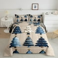 thumbnail image 2 of Feelyou Blue Xmas Tree 01, Merry Christmas Twin Comforter Sets, Princess Fairy Tale Reversible Bedding Set, Breathable Home Decor,2-Piece, 2 of 8