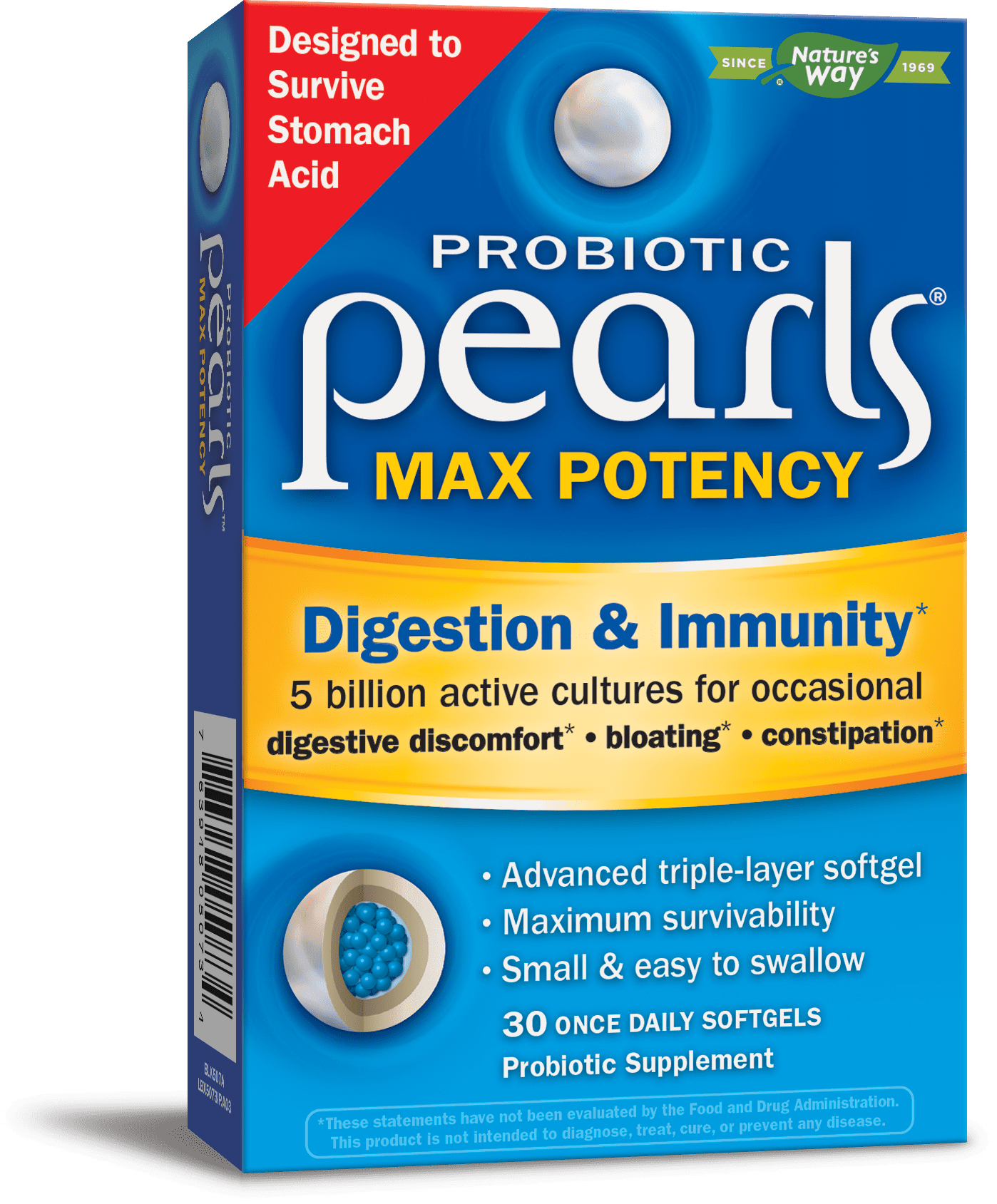 Probiotic Pearls Max Potency for Digestive & Immune Health, 5 Billion