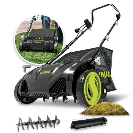 Sun Joe 15" Electric Lawn Dethatcher   Scarifier, 13-Amp, Adjustable Height